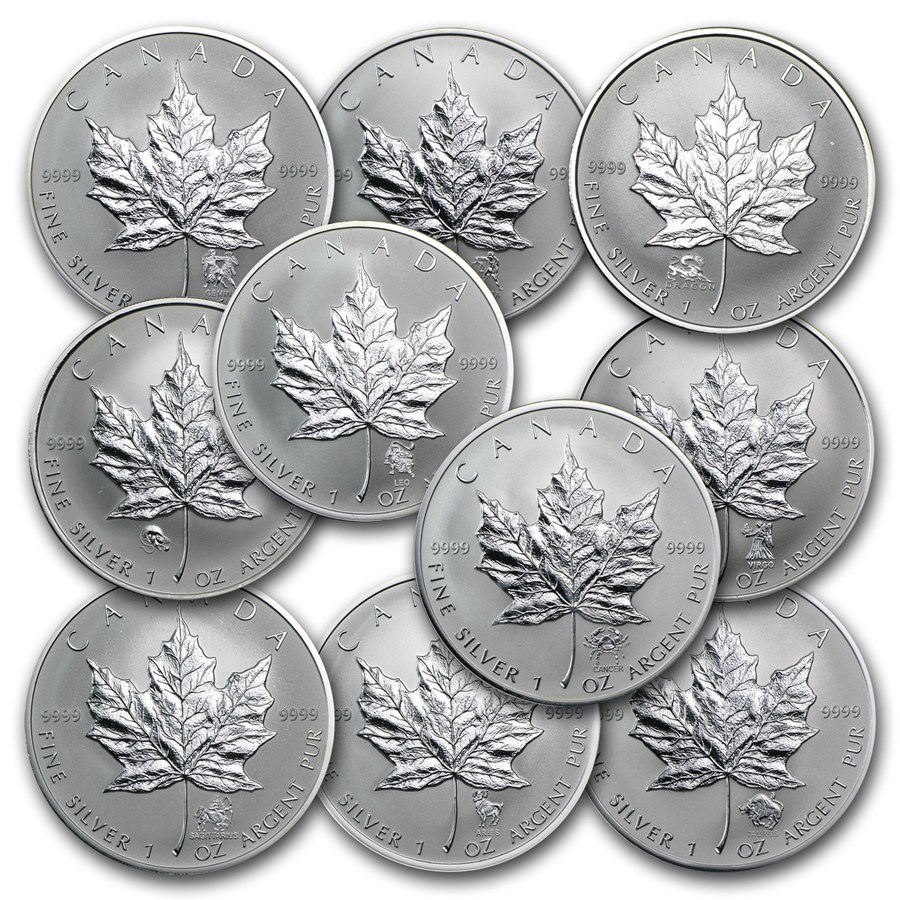 Buy 10 Different Canada 1 oz Silver Maple Leaf Privy Mark Coins APMEX