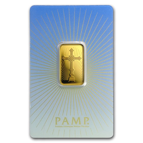 10 gm Gold Bar - PAMP Suisse Religious Series (Romanesque Cross) 10 gm Gold Bar - PAMP Suisse Religious Series (Romanesque Cross)
