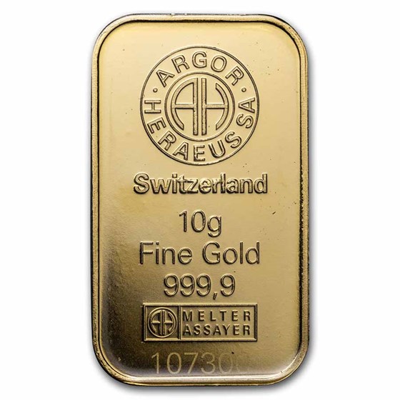 10 gram Gold Bar - Argor-Heraeus KineBar Design (In Assay) 10 gram Gold Bar - Argor-Heraeus KineBar Design (In Assay)