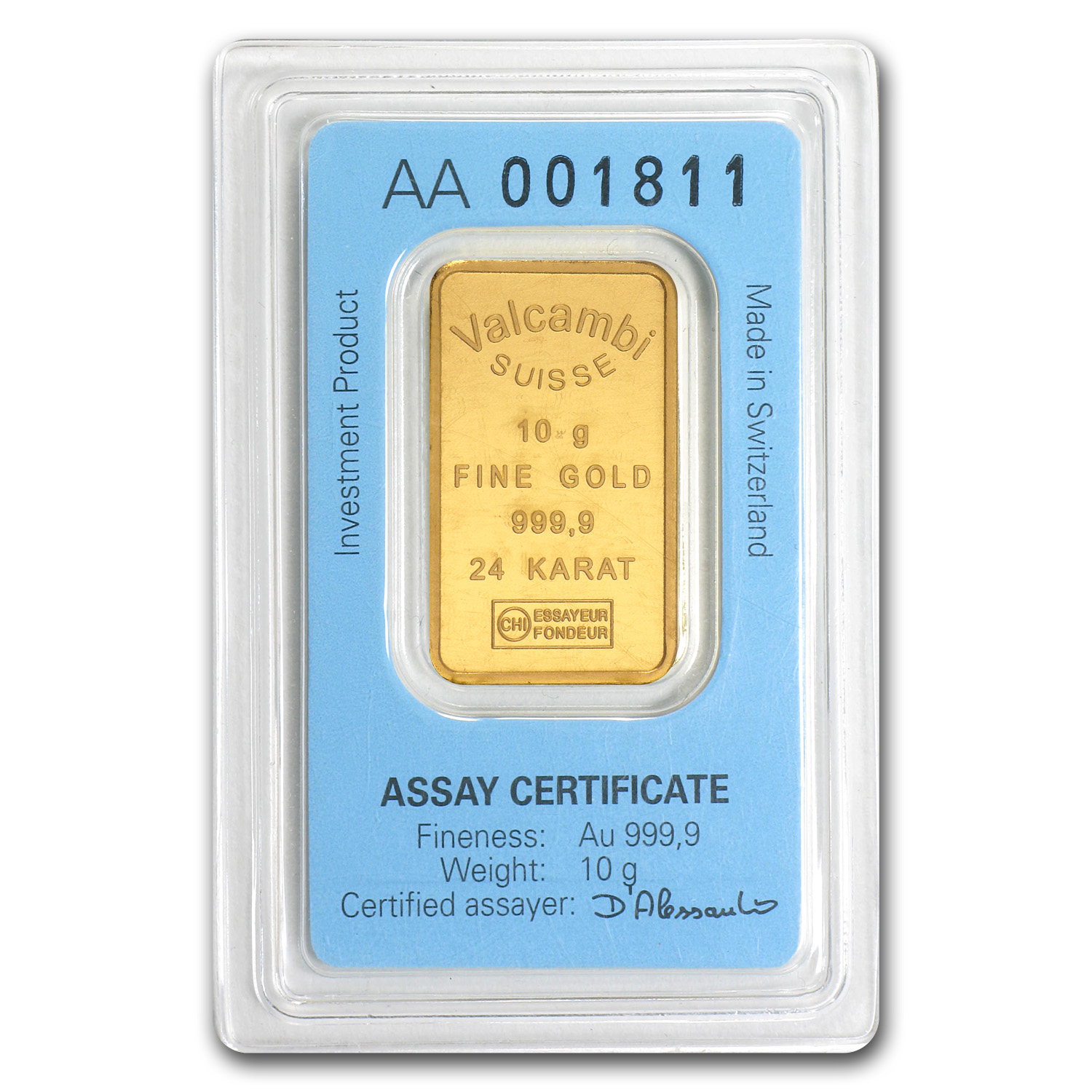 APMEX - 10 gram Gold Bar - Brand Name (w/Assay Card)
