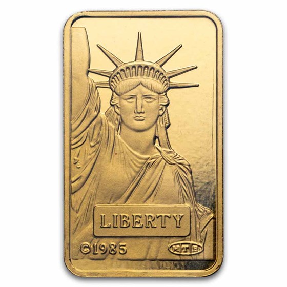 10 gram Gold Bar - Credit Suisse Statue of Liberty(Classic Assay)