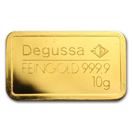 10 gram Gold Bar - Degussa (Pressed) 10 gram Gold Bar - Degussa (Pressed)