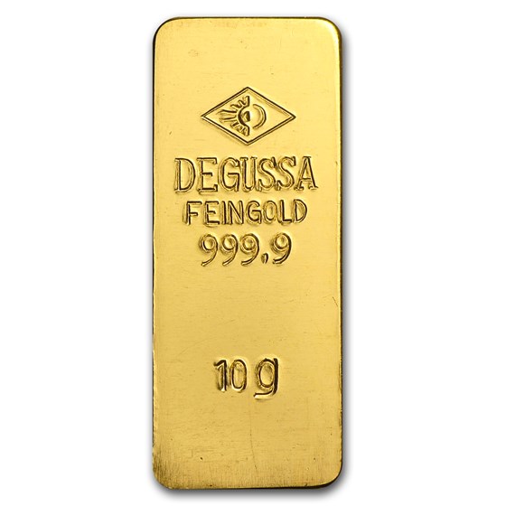 10 gram Gold Bar - Degussa (Stamped) 10 gram Gold Bar - Degussa (Stamped)