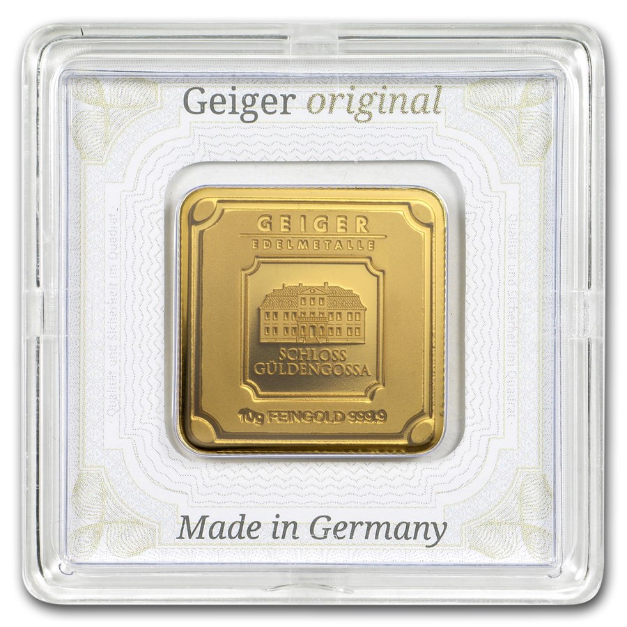 10 gram Gold Bar - Geiger Edelmetalle (Encapsulated w/Assay)