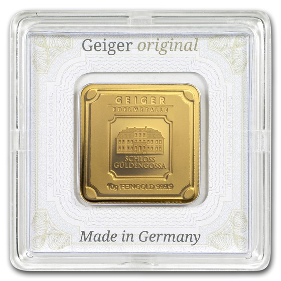 10 gram Gold Bar - Geiger Edelmetalle (Encapsulated w/Assay)