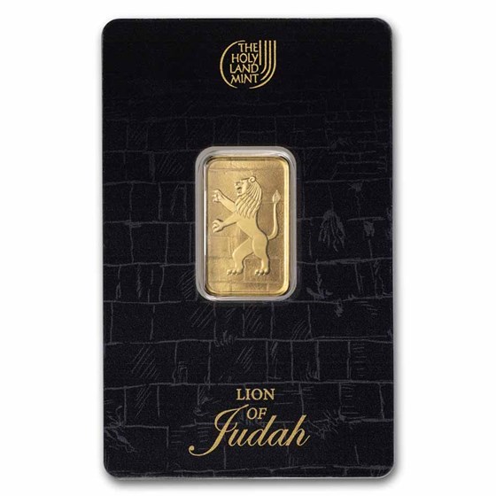 10 gram Gold Bar - Holy Land Mint Lion of Judah (In Assay)