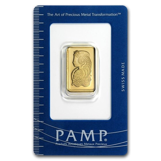 10 gram Gold Bar - PAMP Suisse Lady Fortuna (Vintage, In Assay)