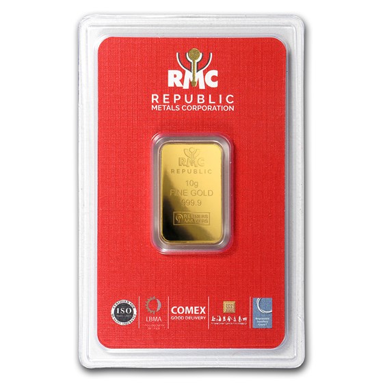 10 gram Gold Bar - Republic Metals Corporation (In Assay) 10 gram Gold Bar - Republic Metals Corporation (In Assay)