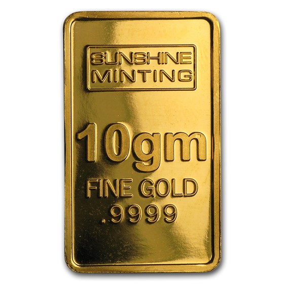 10 gram Gold Bar - Sunshine Minting