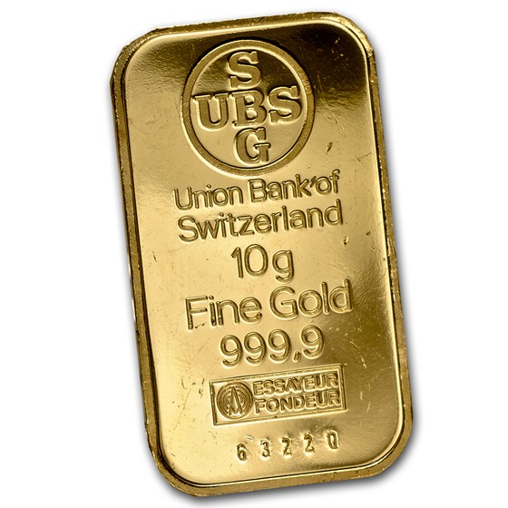 10 gram Gold Bar - UBS (No Assay Card) 10 gram Gold Bar - UBS (No Assay Card)