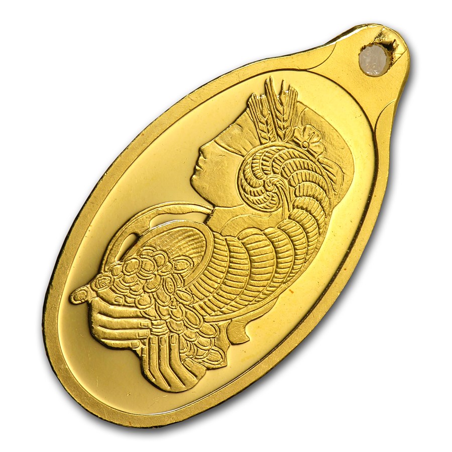 gold pamp pendant