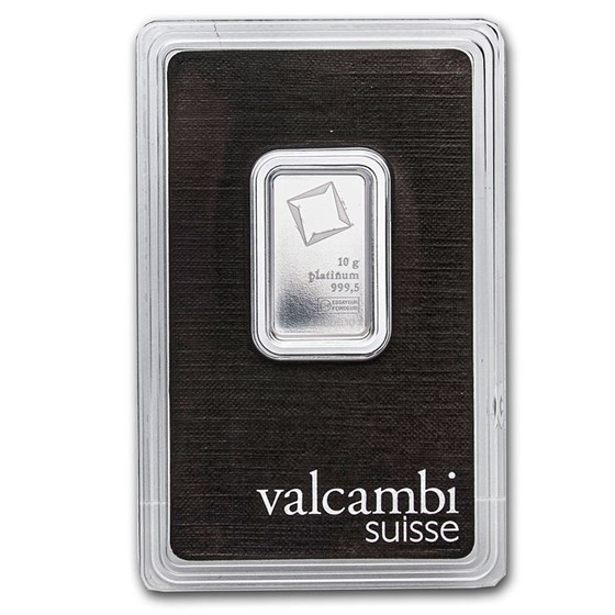 10 gram Platinum Bar - Valcambi (In Assay)