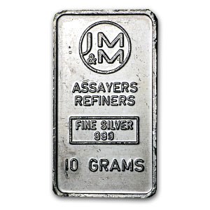 10 gram Silver Bar - Johnson Matthey & Mallory 10 gram Silver Bar - Johnson Matthey & Mallory