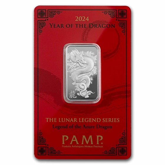 10 gram Silver Bar - PAMP Legend of the Azure Dragon 10 gram Silver Bar - PAMP Legend of the Azure Dragon