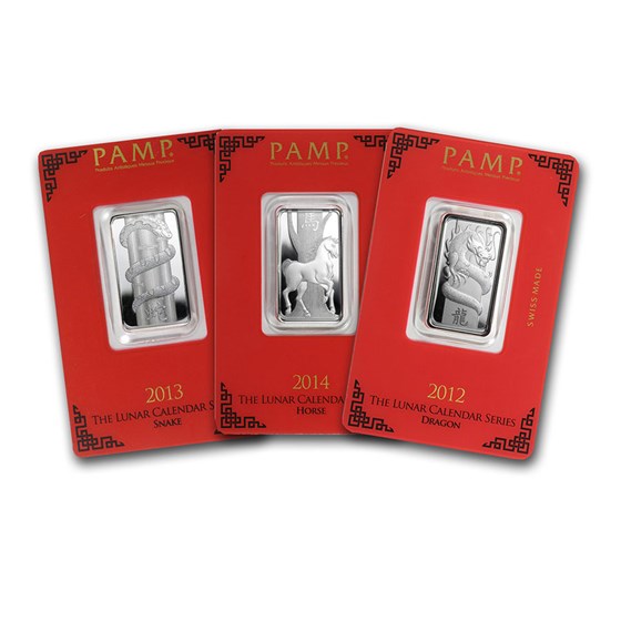 10 gram Silver Bar - PAMP Suisse (Lunar, Random Design) 10 gram Silver Bar - PAMP Suisse (Lunar, Random Design)