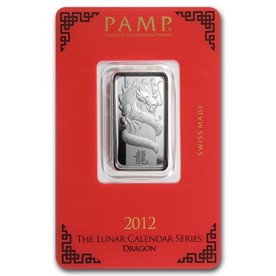 10 gram Silver Bar - PAMP Suisse (Year of the Dragon) 10 gram Silver Bar - PAMP Suisse (Year of the Dragon)
