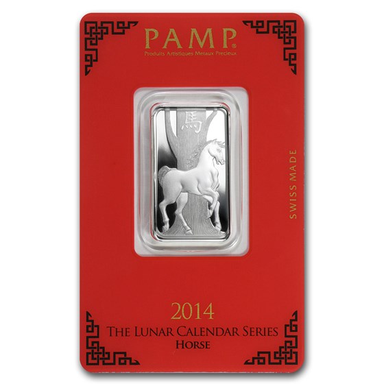 10 gram Silver Bar - PAMP Suisse (Year of the Horse) 10 gram Silver Bar - PAMP Suisse (Year of the Horse)