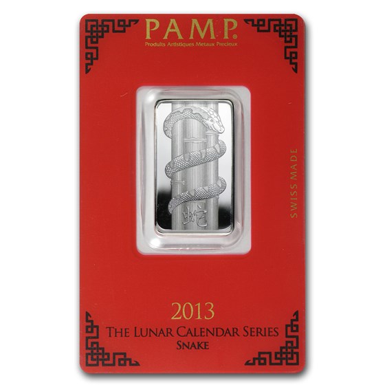 10 gram Silver Bar - PAMP Suisse (Year of the Snake) 10 gram Silver Bar - PAMP Suisse (Year of the Snake)