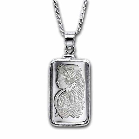 10 gram Silver - PAMP Suisse Fortuna Pendant Necklace (w/ Chain) 10 gram Silver - PAMP Suisse Fortuna Pendant Necklace (w/ Chain)