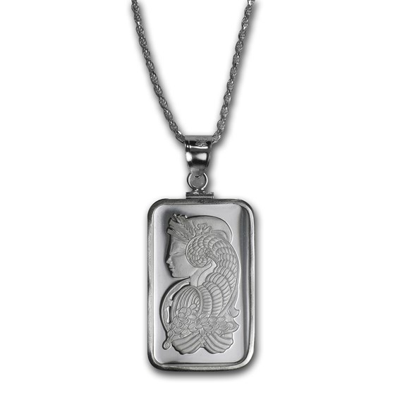 10 gram Silver - PAMP Suisse Fortuna Pendant (w/Chain)