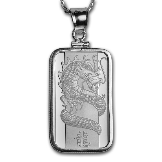 10 gram Silver - PAMP Suisse Pendant (w/Chain) 10 gram Silver - PAMP Suisse Pendant (w/Chain)