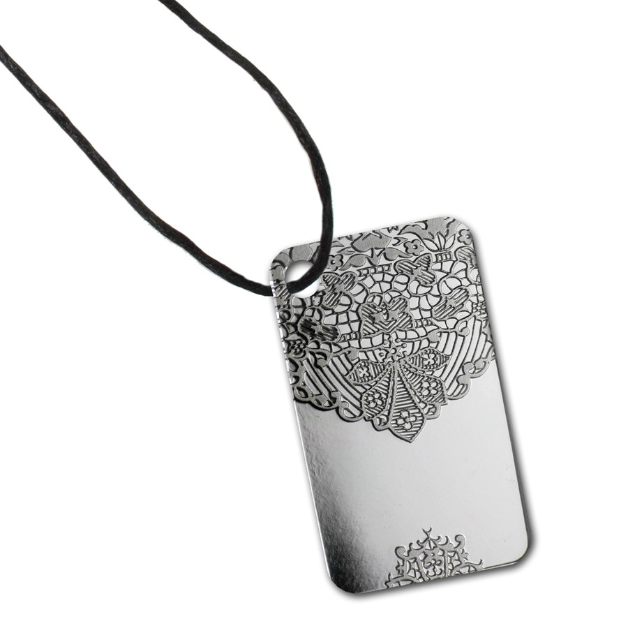 10 gram Silver Pendant - PAMP Suisse Ingot (Chantilly Lace)