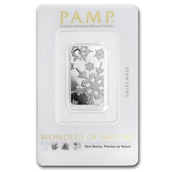 10 gram Silver Pendant - PAMP Suisse Ingot (Snow Flakes) 10 gram Silver Pendant - PAMP Suisse Ingot (Snow Flakes)