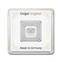 10 gram Silver Square - Geiger Edelmetalle (Encapsulated w/Assay)