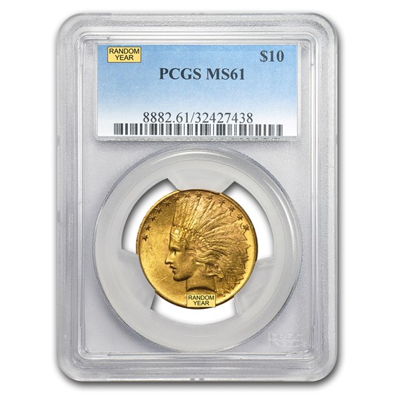 $10 Indian Gold Eagle MS-61 PCGS (Random)