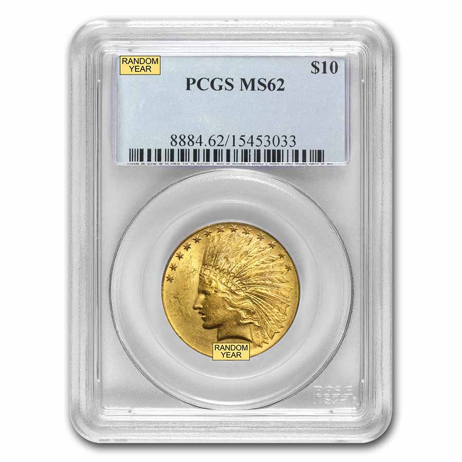 US Gold $10 Indian Head Eagle PCGS MS62 Random Date 