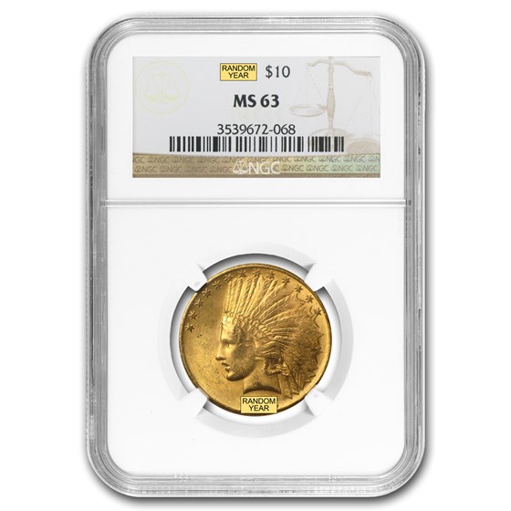 $10 Indian Gold Eagle MS-63 NGC (Random)