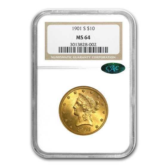 $10 Liberty Gold Eagle MS-64 PCGS/NGC (CAC, Random) $10 Liberty Gold Eagle MS-64 PCGS/NGC (CAC, Random)