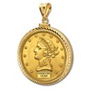 $10 Liberty Gold Eagle Pendant (Diamond-ScrewTop Bezel)