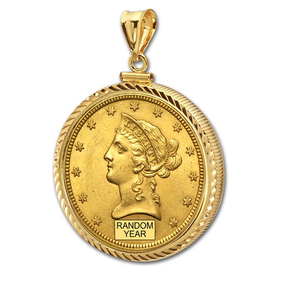 $10 Liberty Gold Eagle Pendant (Diamond-ScrewTop Bezel) $10 Liberty Gold Eagle Pendant (Diamond-ScrewTop Bezel)