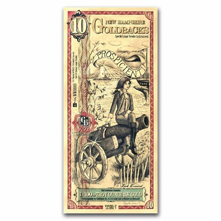Buy 10 New Hampshire Goldback - Aurum Gold Foil Note (24k) | APMEX