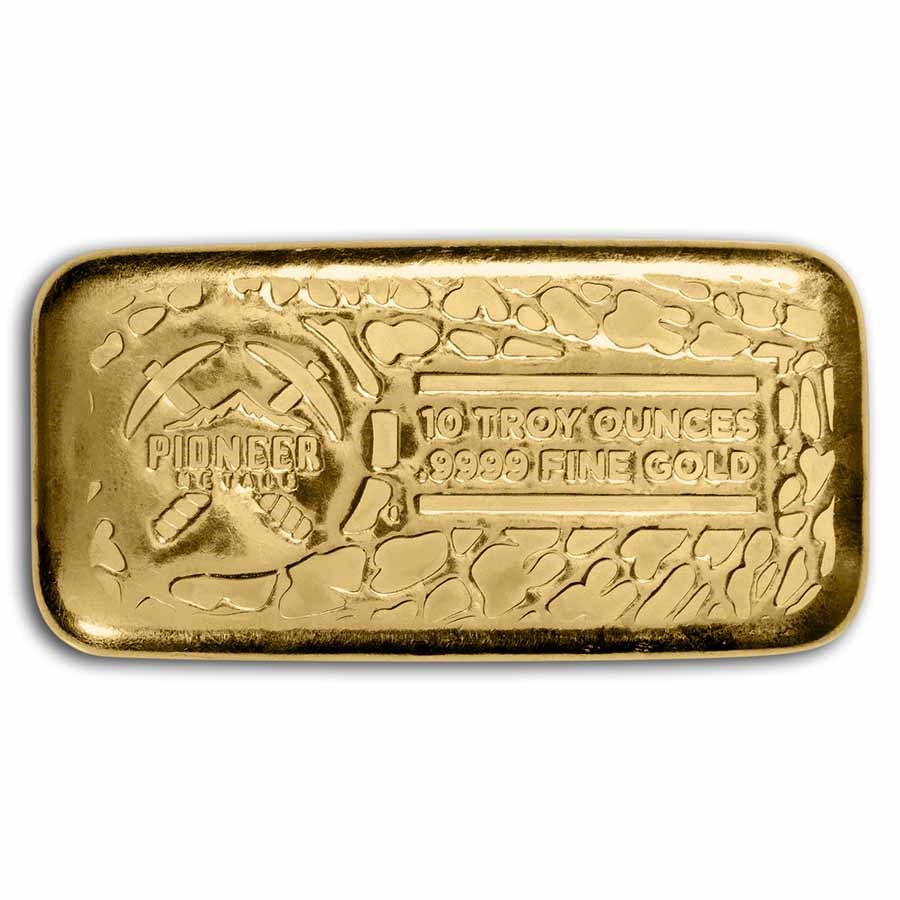 10 oz Cast-Poured Gold Bar - Pioneer Metals