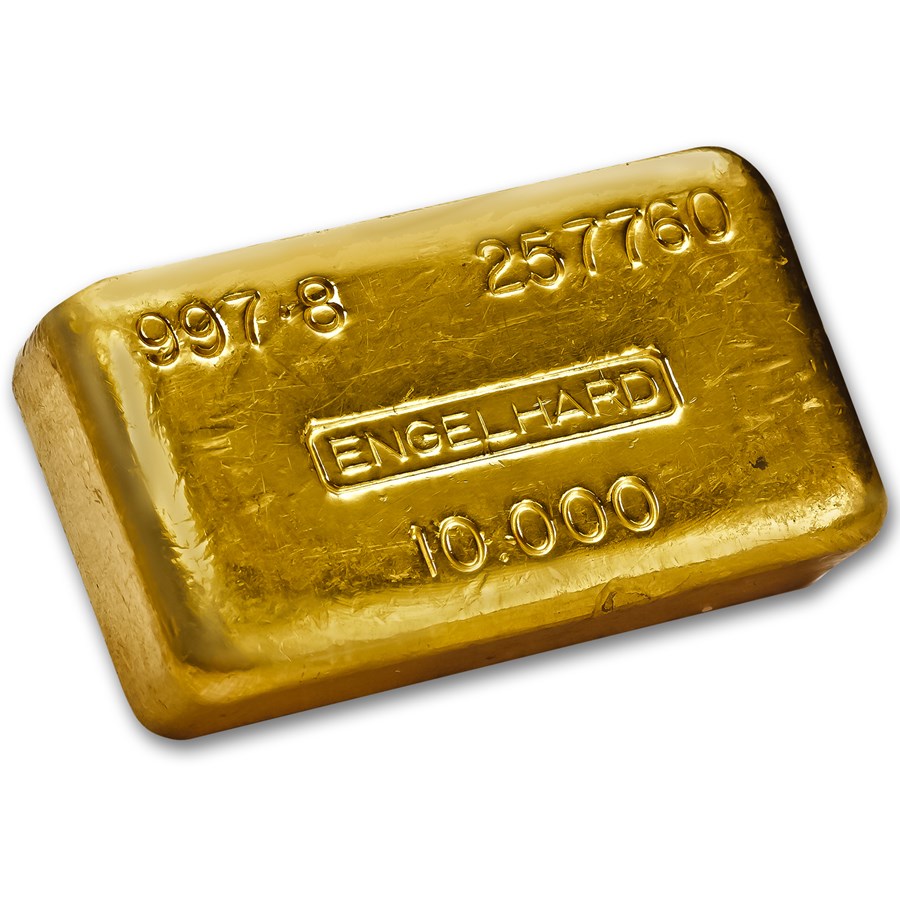 Buy 10 oz Gold Bar Engelhard (Loaf Style, 997.8 Fine) APMEX