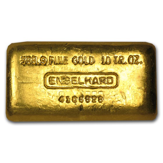10 oz Gold Bar - Engelhard (Loaf-Style/Poured) 10 oz Gold Bar - Engelhard (Loaf-Style/Poured)