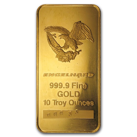 10 oz Gold Bar - Engelhard (Tall-Eagle Design) 10 oz Gold Bar - Engelhard (Tall-Eagle Design)