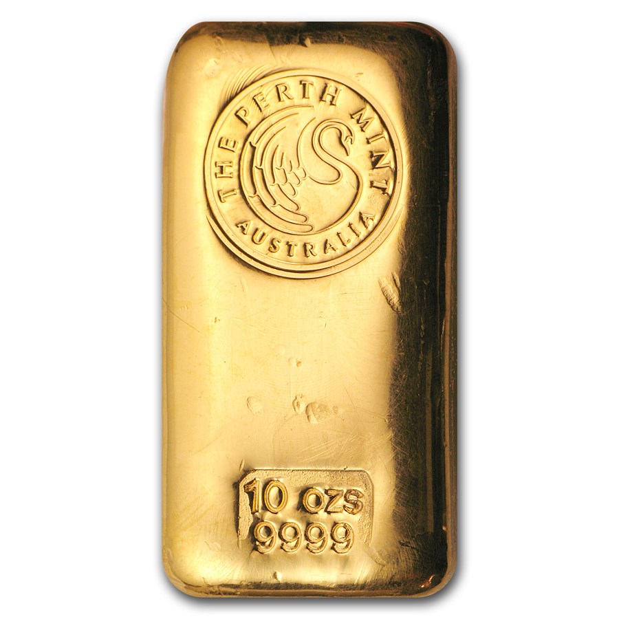Buy 10 oz Gold Bar Perth Mint (Poured, LoafStyle) APMEX