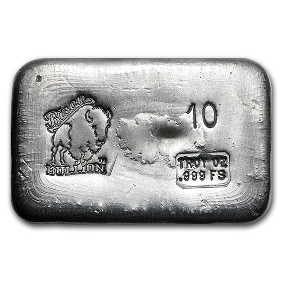 10 oz Hand Poured Silver Bar - BB 10 oz Hand Poured Silver Bar - BB
