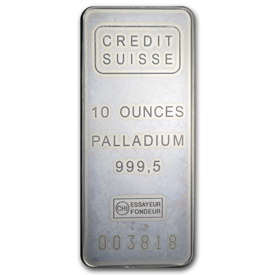 10 oz Palladium Bar - Credit Suisse (.9995 Fine)