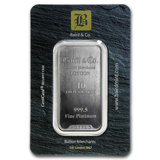10 oz Platinum Bar - Baird & Co. (In Assay) 10 oz Platinum Bar - Baird & Co. (In Assay)