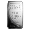 10 oz Platinum Bar - Credit Suisse (.9995 Fine, w/Assay)