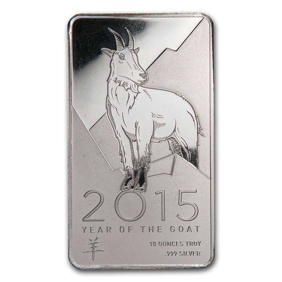 Buy 10 oz Silver Bar - 2015 Year of the Goat | APMEX