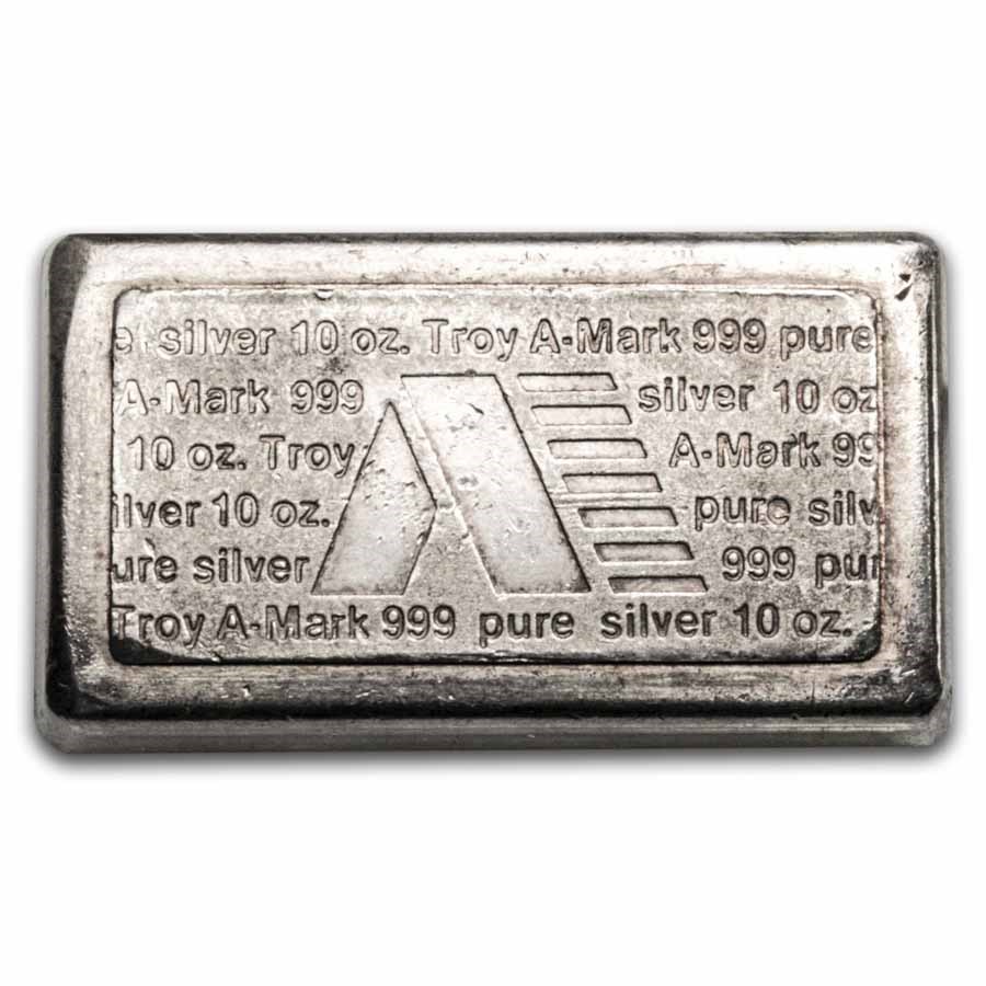 10 oz Silver Bar - A-Mark (Stackable, USVI)