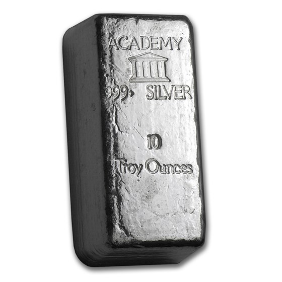 10 oz Silver Bar - Academy (Loaf Style) 10 oz Silver Bar - Academy (Loaf Style)