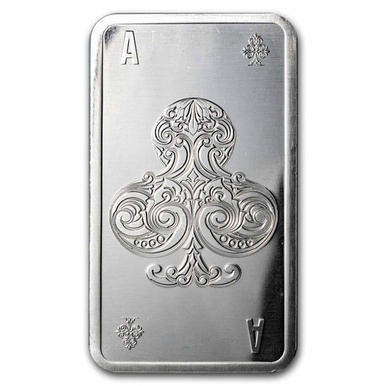 10 oz Silver Bar - Ace of Clubs 10 oz Silver Bar - Ace of Clubs