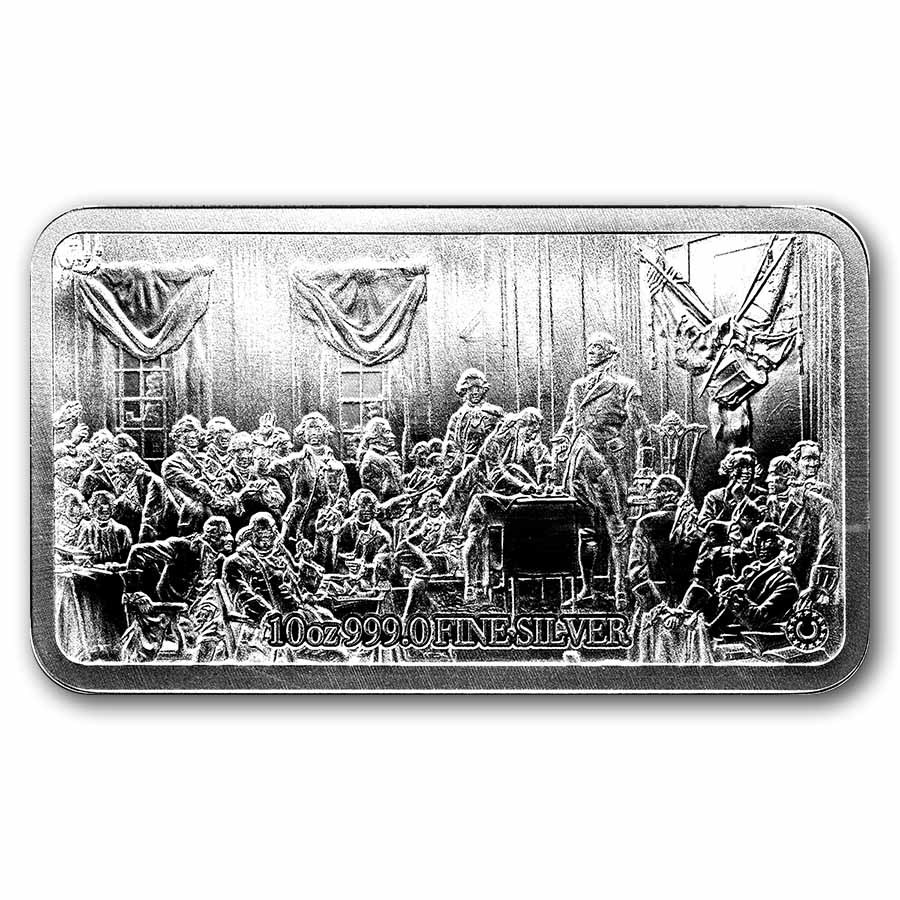 10 oz Silver Bar - American Constitution
