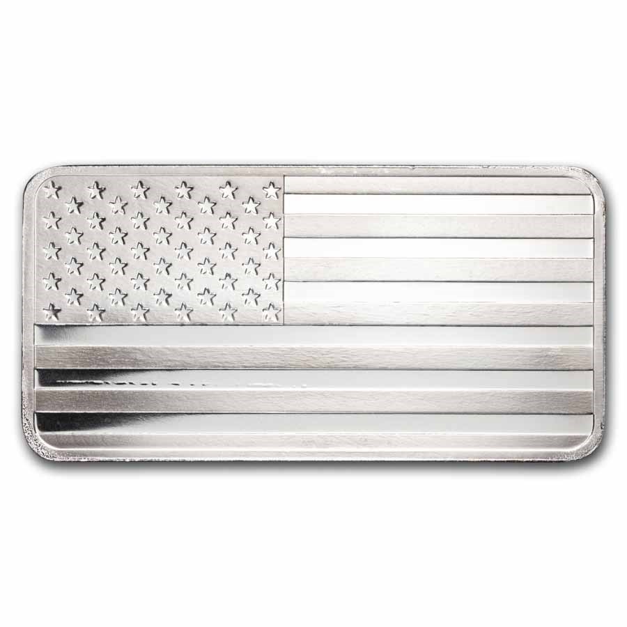 10 oz Silver Bar - American Flag Design